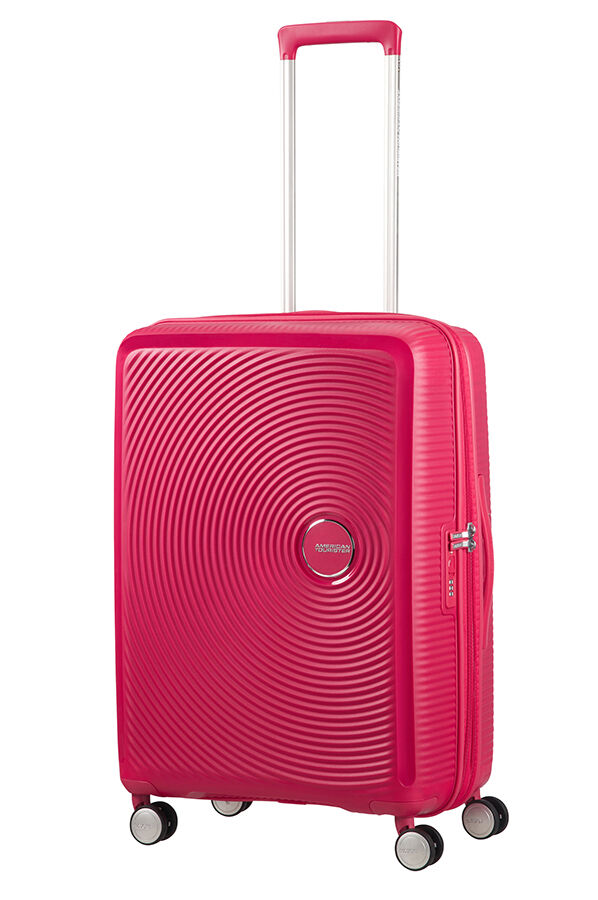 SoundBox Medium incheckning | American Tourister Soundbox Spinner Expandable 67cm Lightning Pink