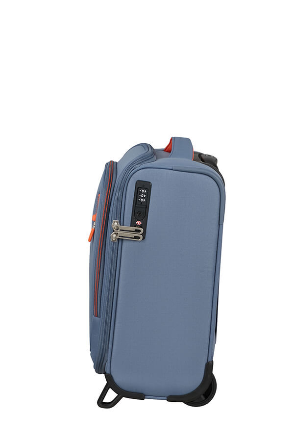 Cloudrider Resv&auml;ska med 2 hjul S/M | American Tourister Cloudrider Upright Underseater Tsa  Stone Blue