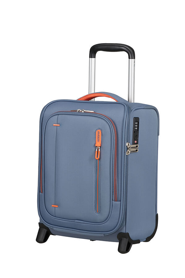 Cloudrider Resv&auml;ska med 2 hjul S/M | American Tourister Cloudrider Upright Underseater Tsa  Stone Blue