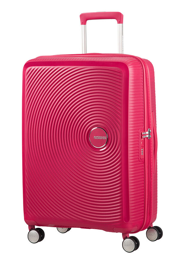 SoundBox Medium incheckning | American Tourister Soundbox Spinner Expandable 67cm Lightning Pink