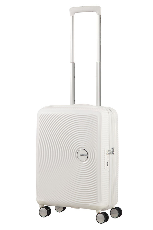American Tourister Soundbox Spinner Expandable 55cm Pure White