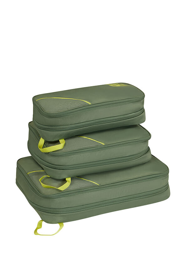 Packing Cubes Set med 3 packkuber | American Tourister American Tourist. Ta Packing Cubes S/M/L  Olive/Lime