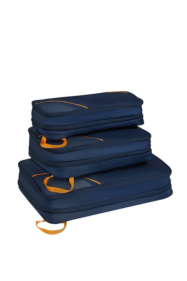 Packing Cubes Set med 3 packkuber | American Tourister American Tourist. Ta Packing Cubes S/M/L  Navy/Orange