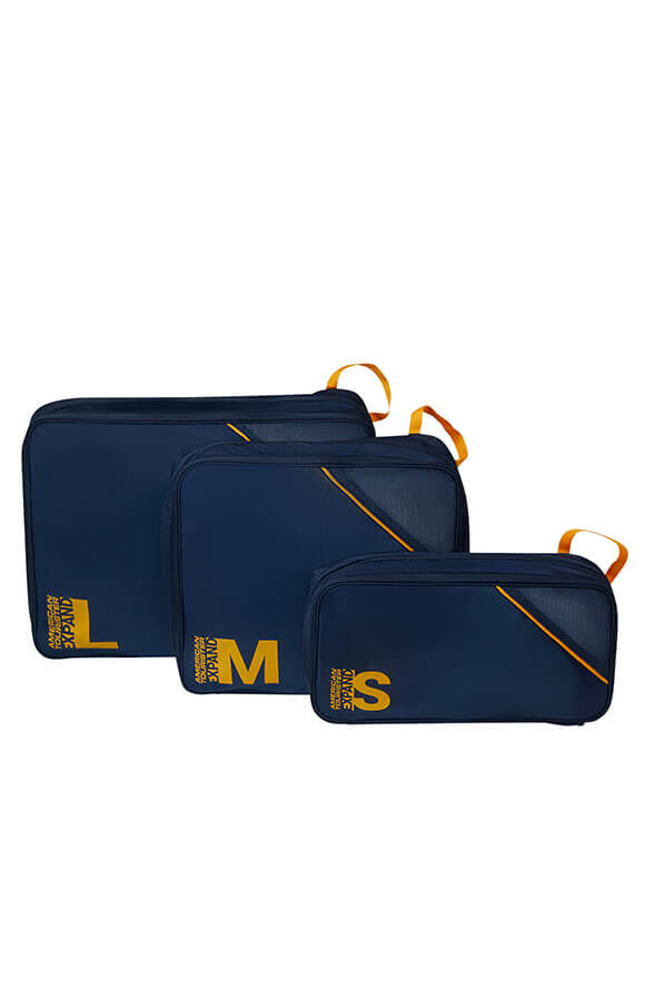 Packing Cubes Set med 3 packkuber | American Tourister American Tourist. Ta Packing Cubes S/M/L  Navy/Orange