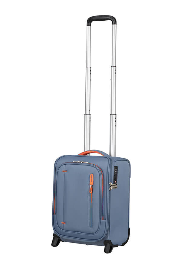 Cloudrider Resv&auml;ska med 2 hjul S/M | American Tourister Cloudrider Upright Underseater Tsa  Stone Blue