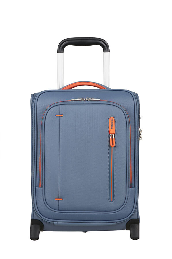 Cloudrider Resv&auml;ska med 2 hjul S/M | American Tourister Cloudrider Upright Underseater Tsa  Stone Blue