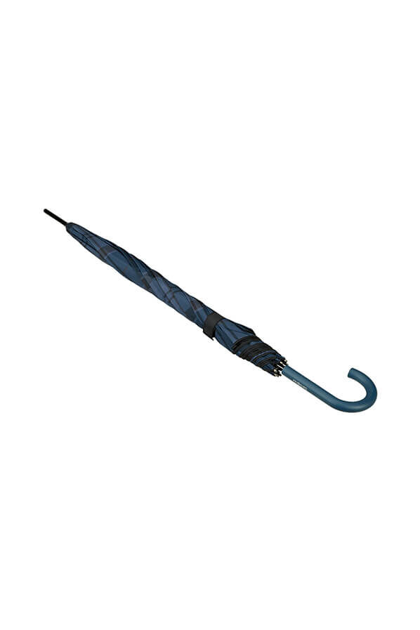 Samsonite Wood Classic S Stick Man Auto Open  Check Dark Blue