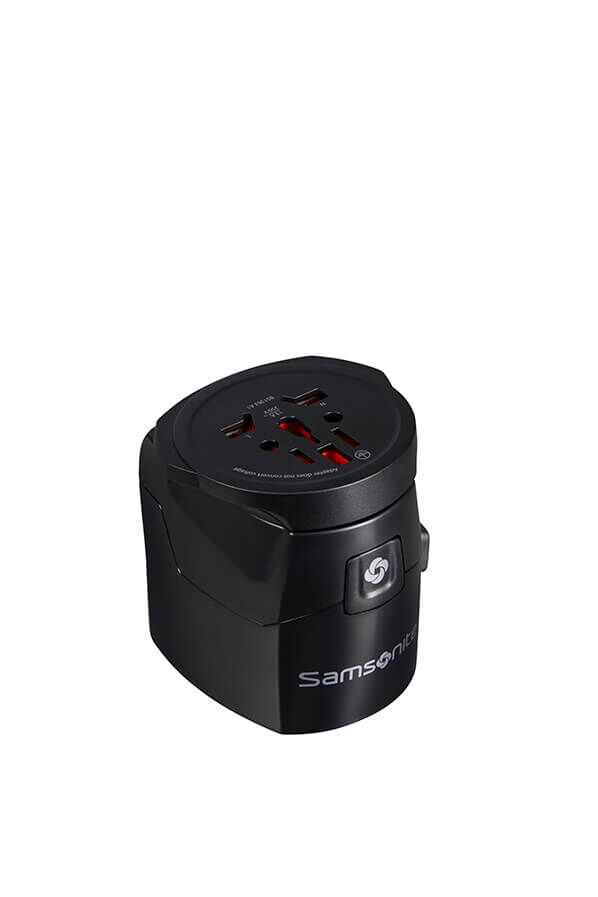 Samsonite Travel Accessories World Adaptor Pro 3-P+USB Black